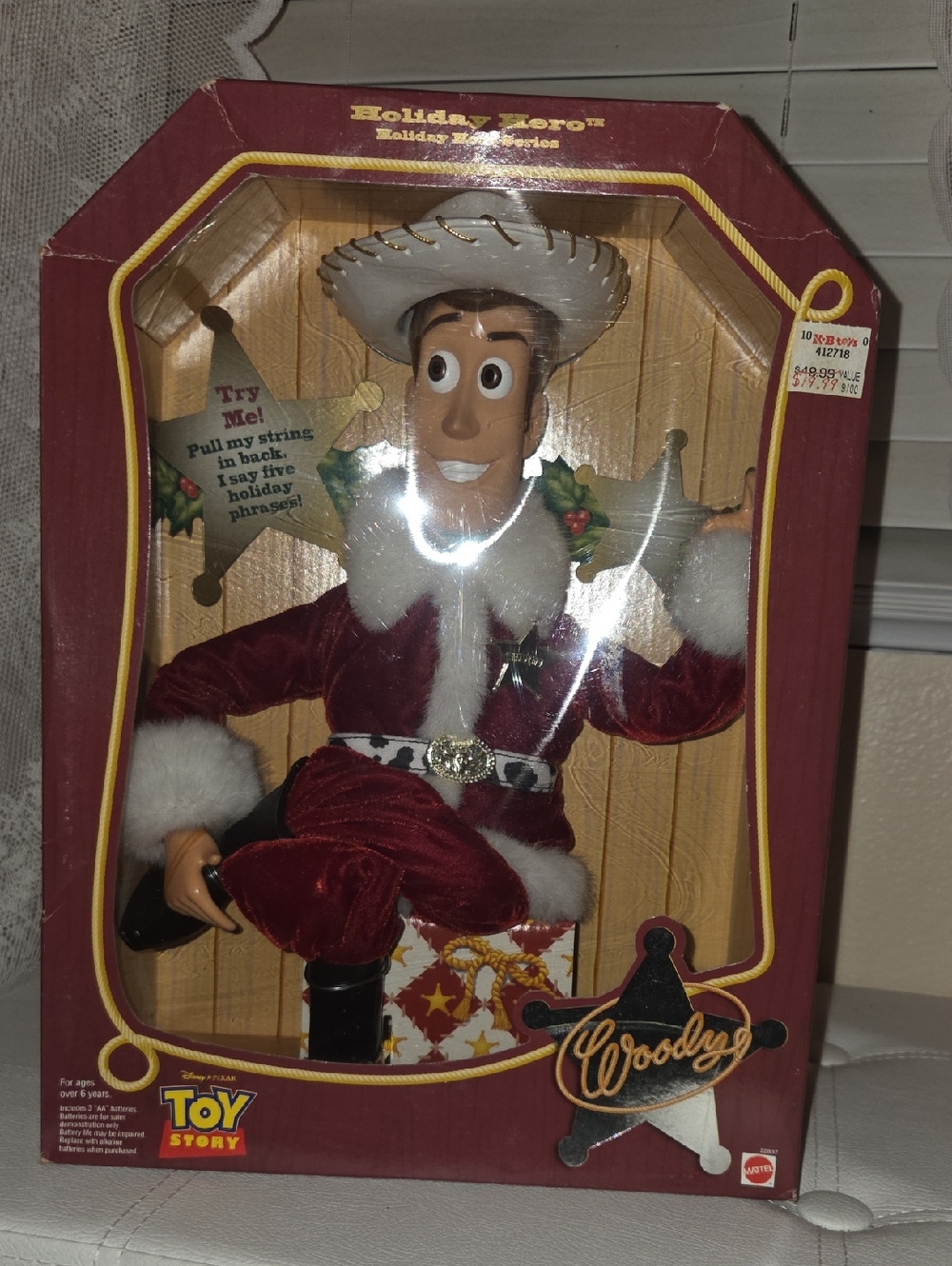 Toy Story Woody Holiday Hero Musical Figure -1999